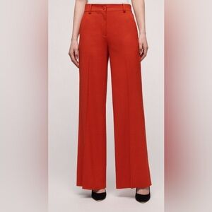 LUISA SPAGNOLI SZ 48 Unlined 100% Virgin Wool Zipper Straight Leg Pants Trousers